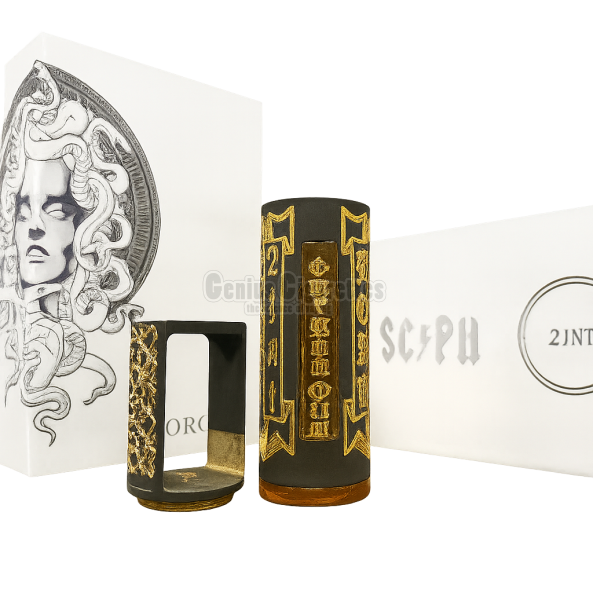 Gorgon Boro Mech Mod  Brass / Black Engraved by SC Philippines x black gold